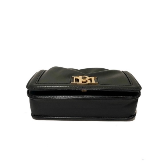 BADGLEY MISCHKA Gold Chain Pleated Crossbody Bag in Black NWT - Picture 4 of 13